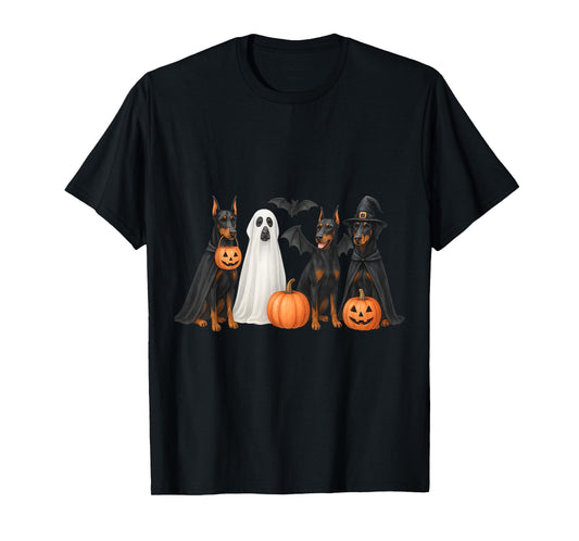 Doberman Halloween Costume Fun Doberman Halloween Dog Ghost T-Shirt