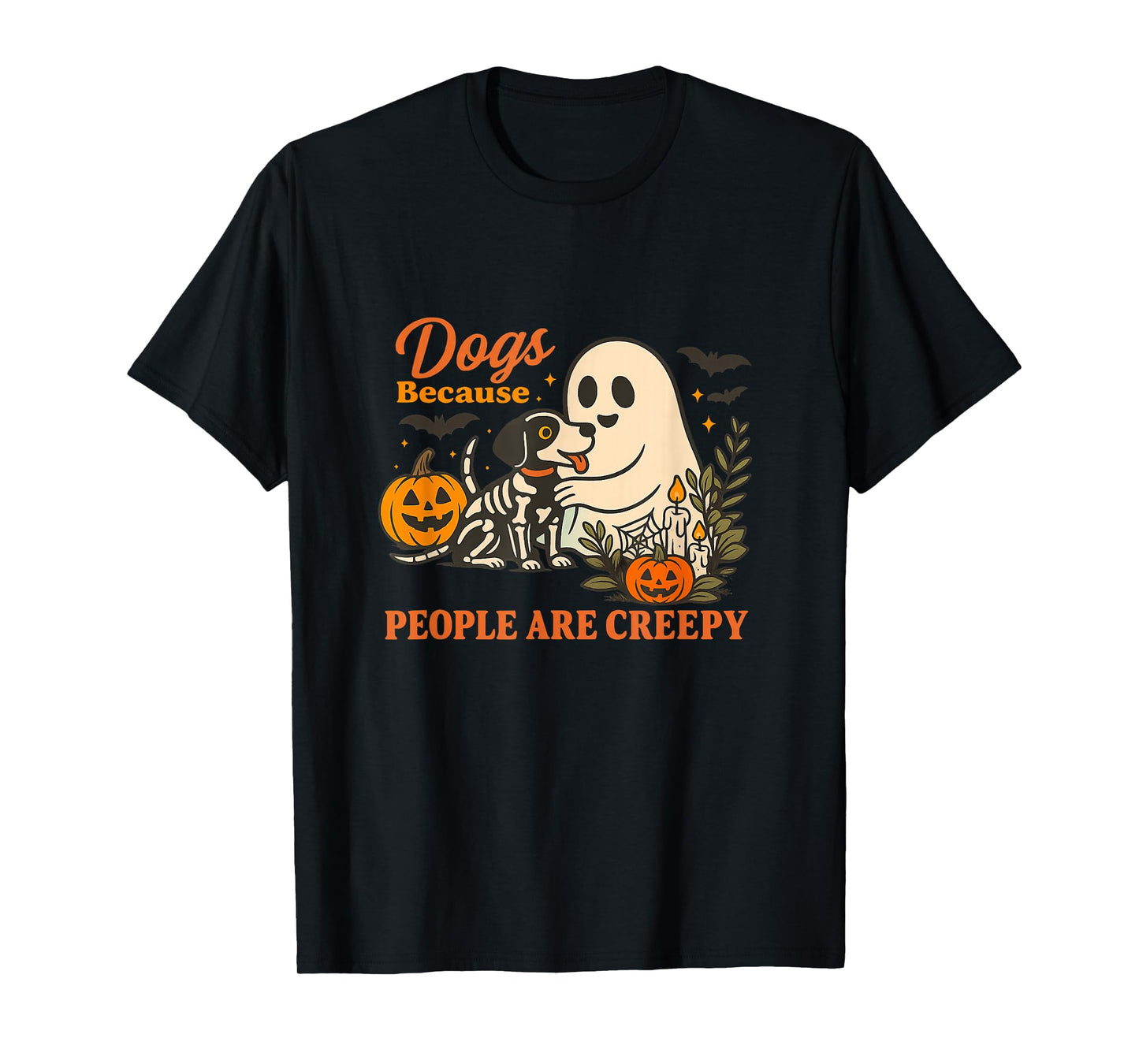 Amazing Spooky Creepy Halloween Dog Design T-Shirt