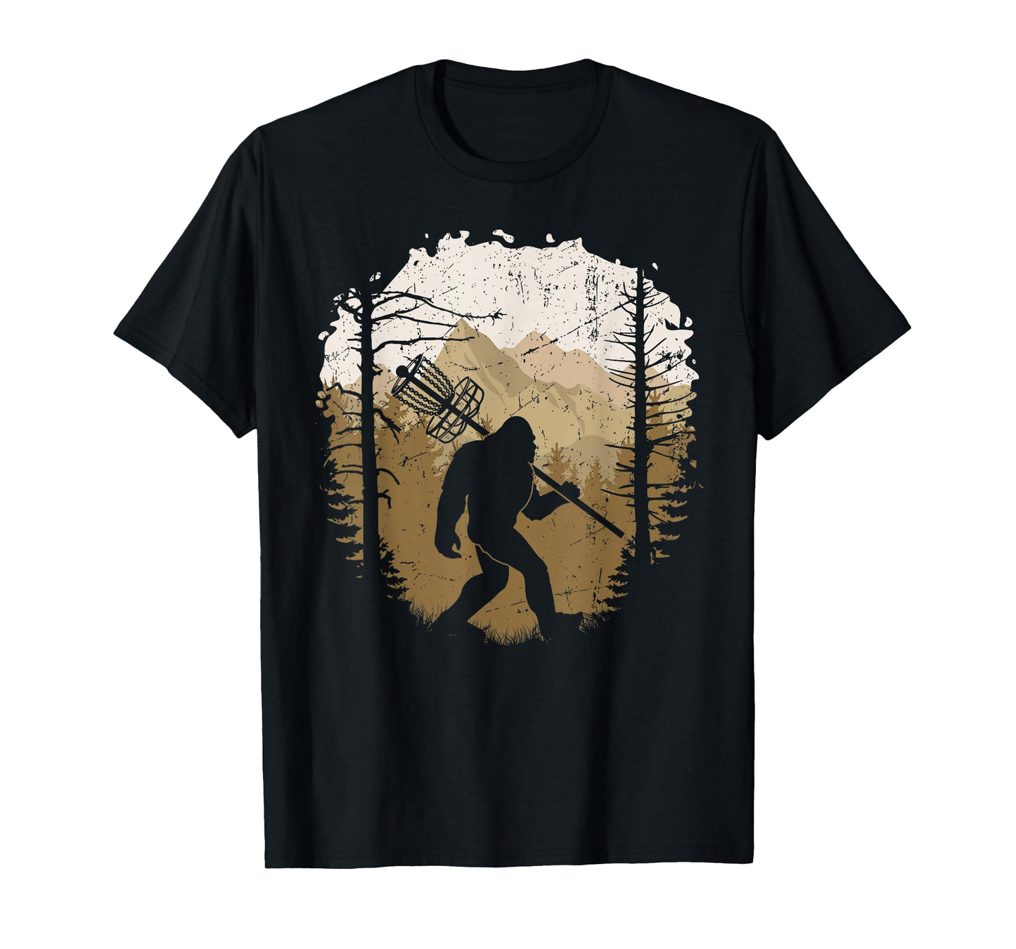 Funny Bigfoot Disc Golf Player Sasquatch Disc Golfing Sports T-Shirt