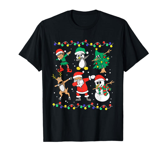 Dabbing Santa Elf Friends Christmas Dab Boys Boys Girls Kids T-Shirt