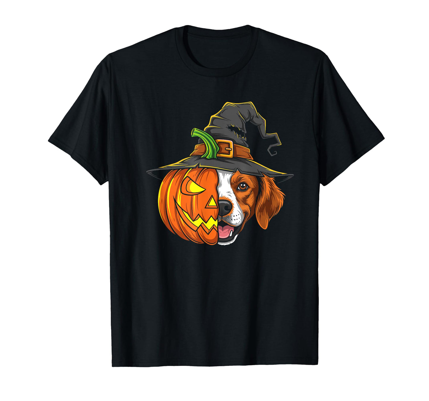 Brittany Spaniel Pumpkin Jack O Lantern Halloween Kids Mens T-Shirt