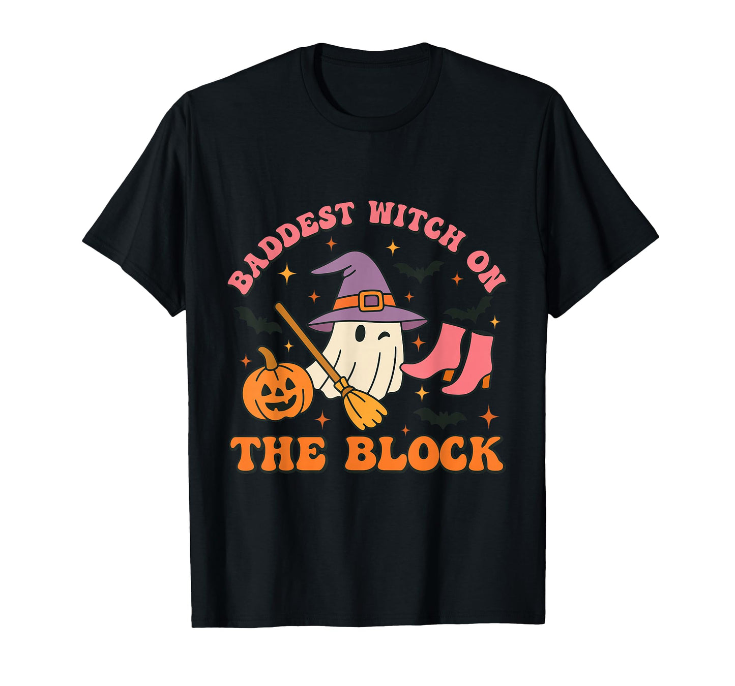 Baddest Witch On The Block Funny Halloween T-Shirt