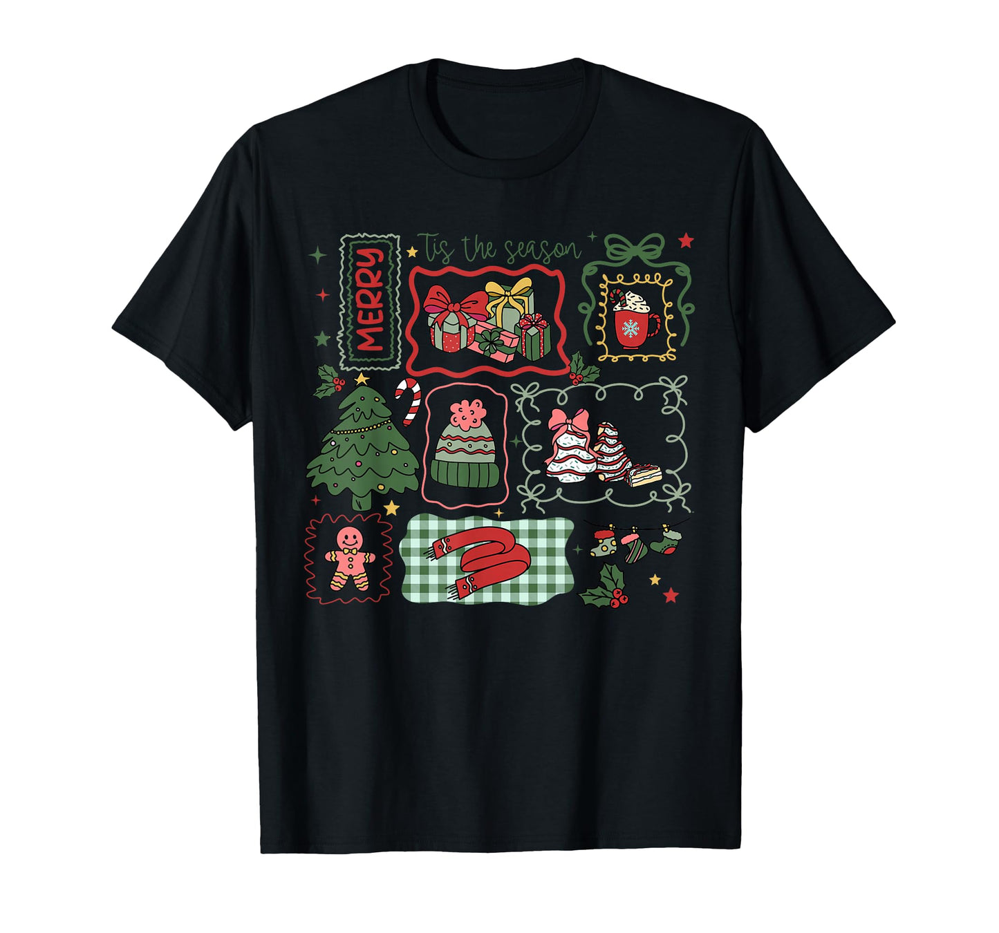 Tis The Season Santa Candy Cane Christmas Xmas Tree Family T-Shirt