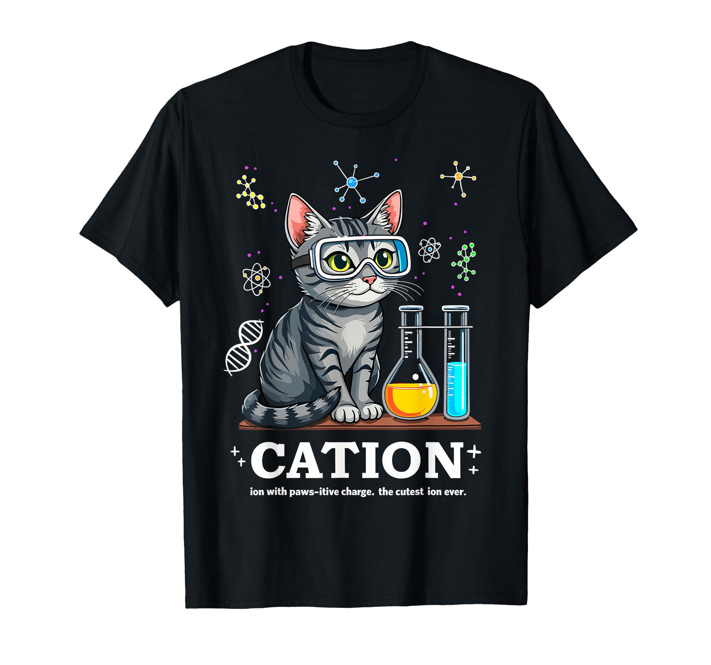 Cation Cat Chemist Funny Science Meme Cats Chemistry Teacher T-Shirt