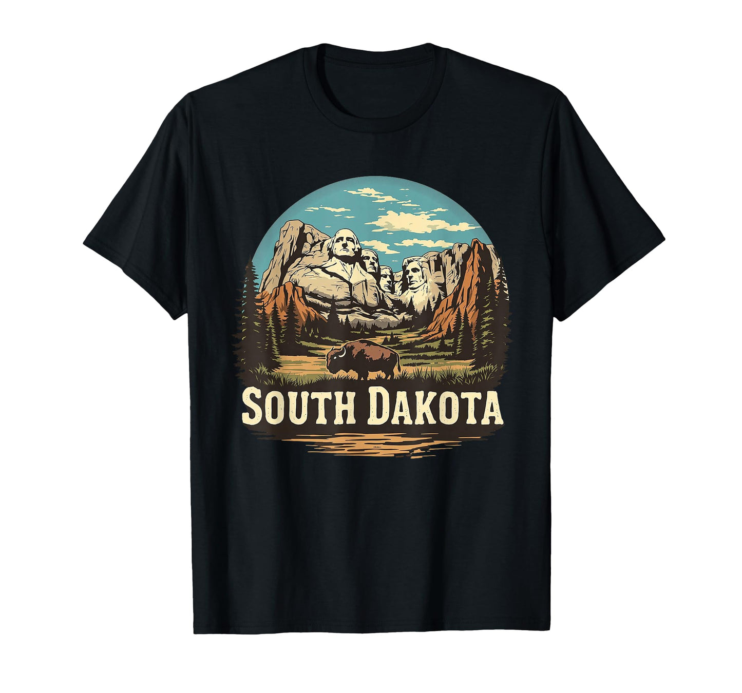 Vintage South Dakota Landscape Mount Rushmore T-Shirt