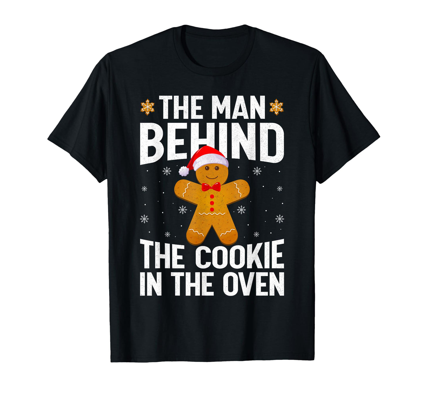 Pregnancy Christmas Pajamas Man Behind Cookie Dad to Be Xmas T-Shirt