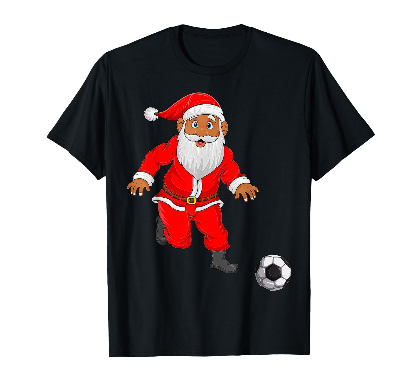 Soccer Player Santa Christmas Pajamas Funny Xmas Boys T-Shirt