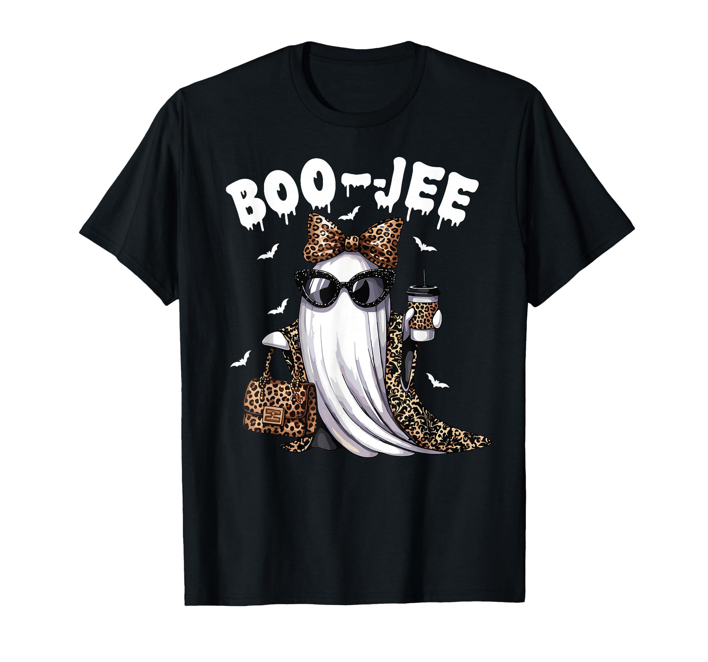 Halloween Boo Ghost Spooky Vibes Boujee Autumn Coffee Women T-Shirt