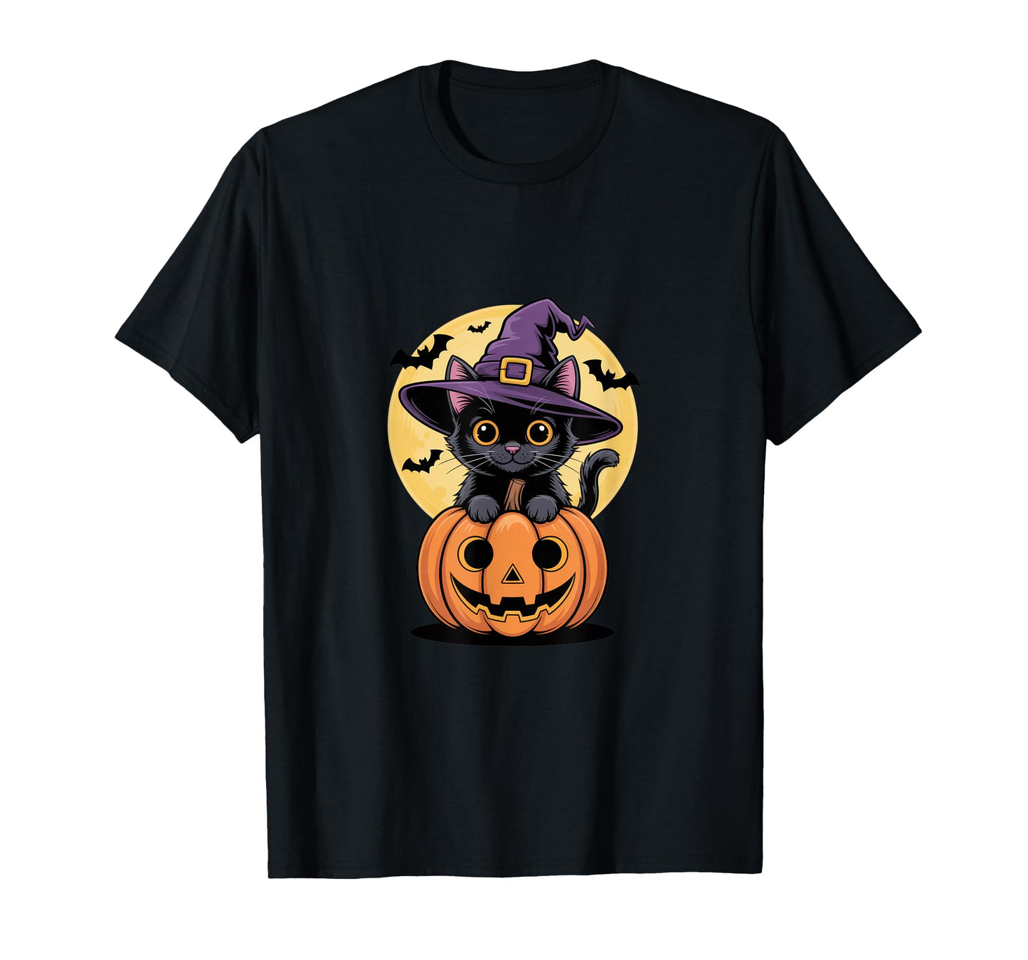 Witch Cat Halloween Lovers Cute Cat Vibes Perfect for Fall T-Shirt