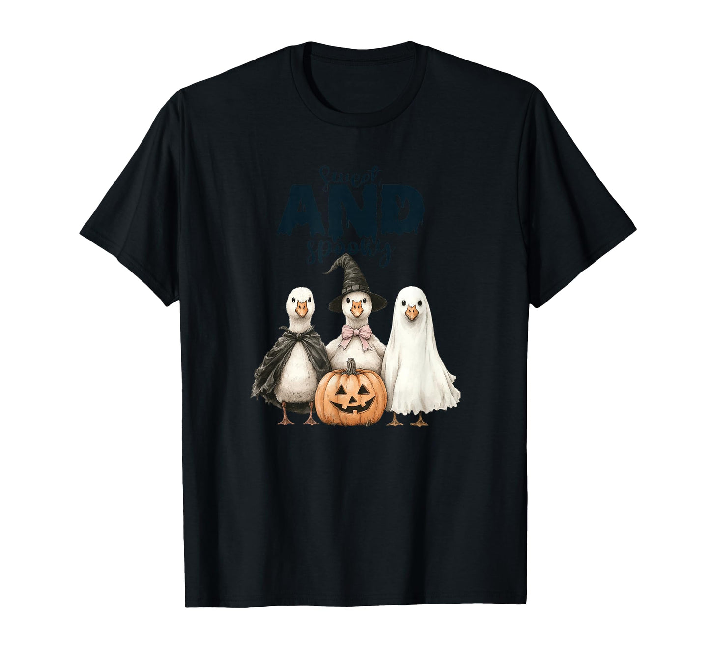 Funny Halloween Goose, Witch Ghost Cute Pet Costume T-Shirt