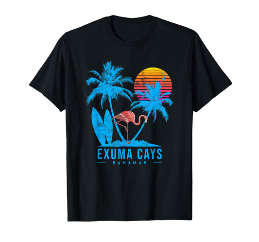 Exuma Cays, Bahamas. Palm trees sunset T-Shirt