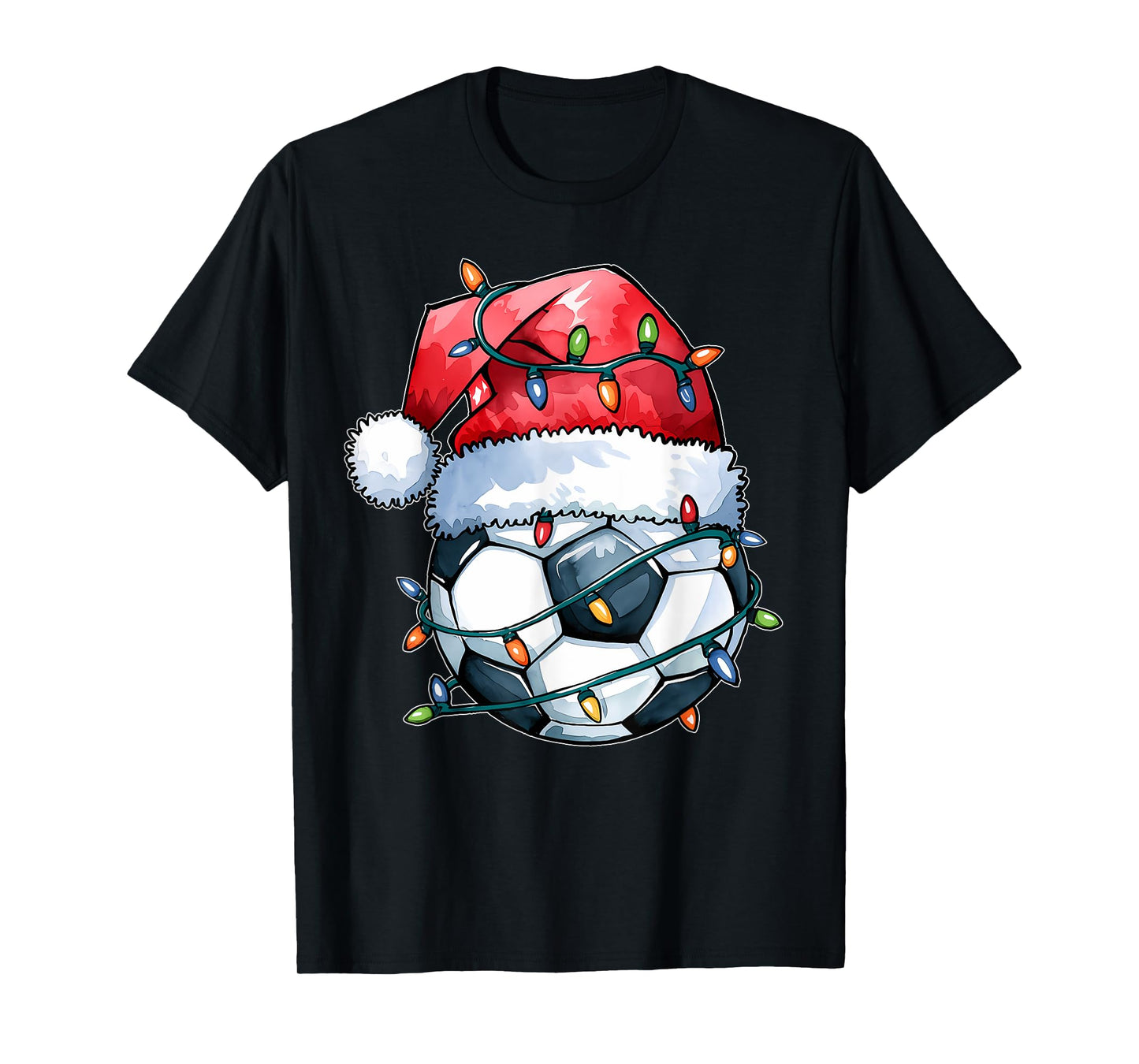 Santa Sports Design For Men Boys Christmas Soccer Player T-Shirt