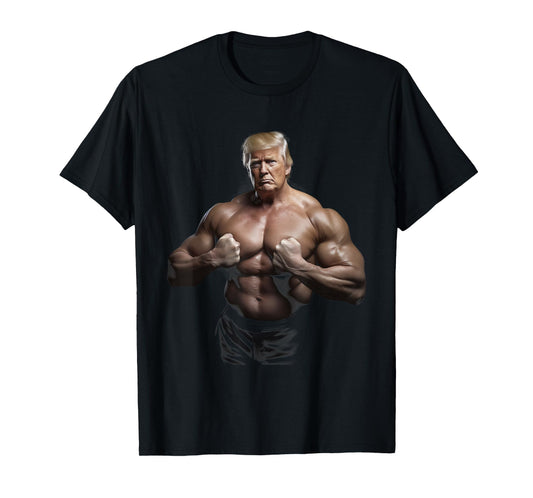 Donald Pump Bodybuilder America Gym Fitness Trump 2024 T-Shirt