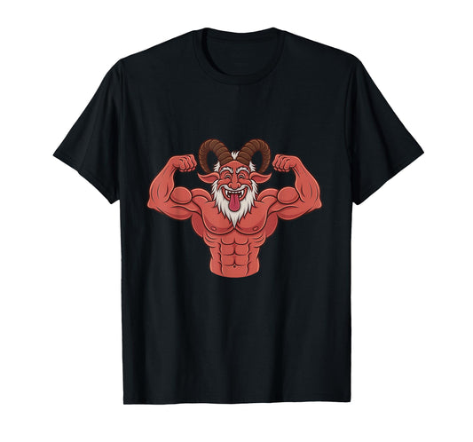 Evil Krampus Dark Santa Christmas Fitness Bodybuilding Xmas T-Shirt