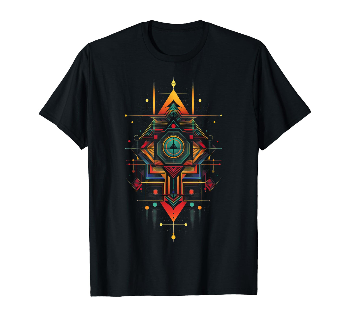 Sacred Geometry Metatron Abstract Aztec Pattern Spiritual T-Shirt