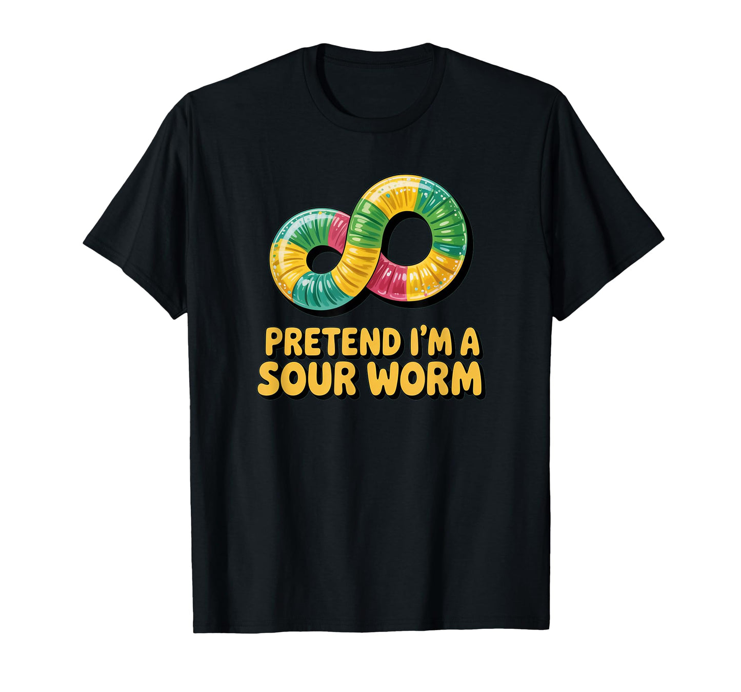 Pretend I'm A Sour Worm Halloween Costume Couples Matching T-Shirt