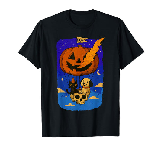 Dog Cat Pumpkin Halloween Kitten Puppy Lover Jack O Lantern T-Shirt