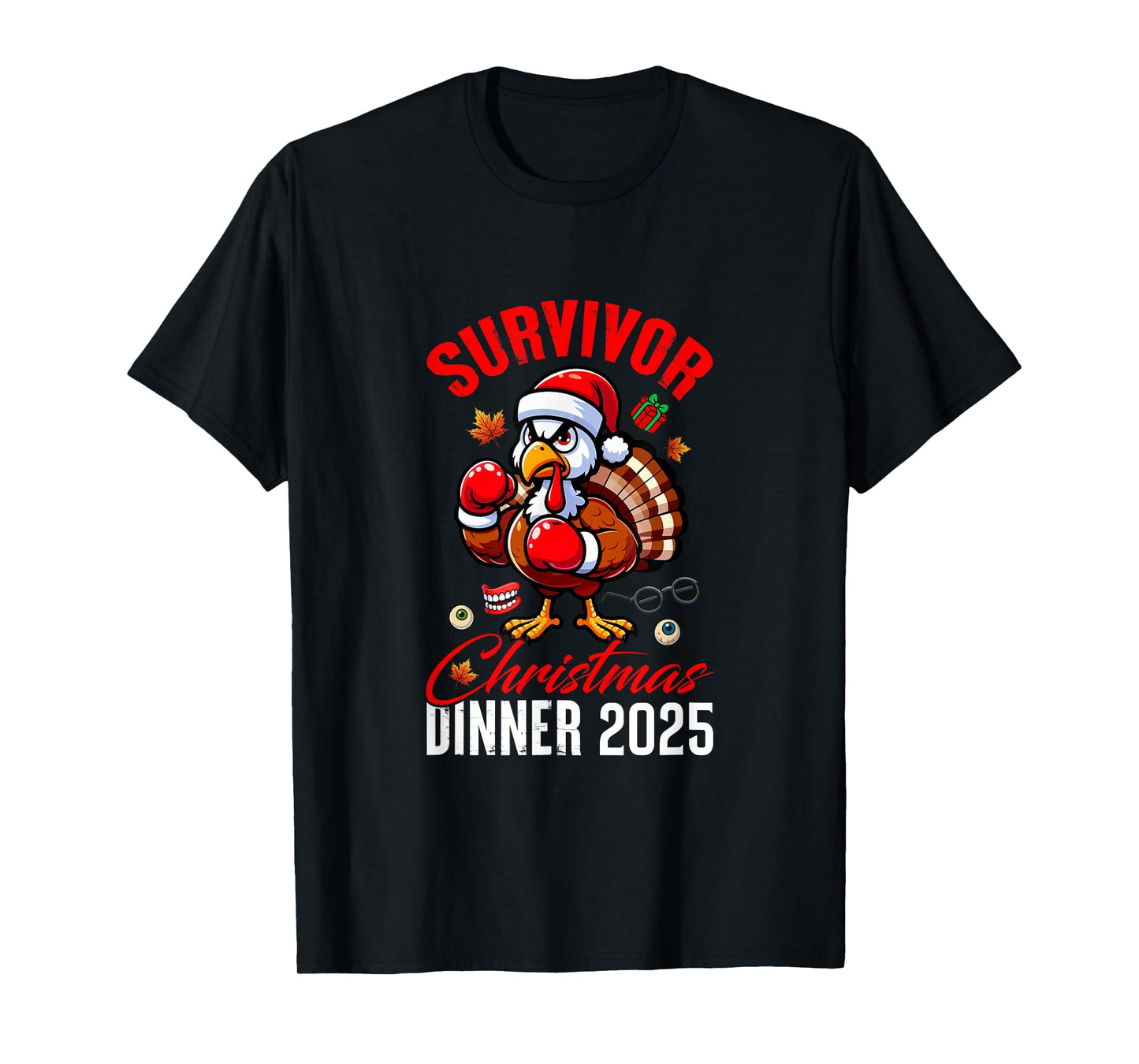 Survivor Christmas Dinner 2025 Santa Turkey Boxing Boxer T-Shirt