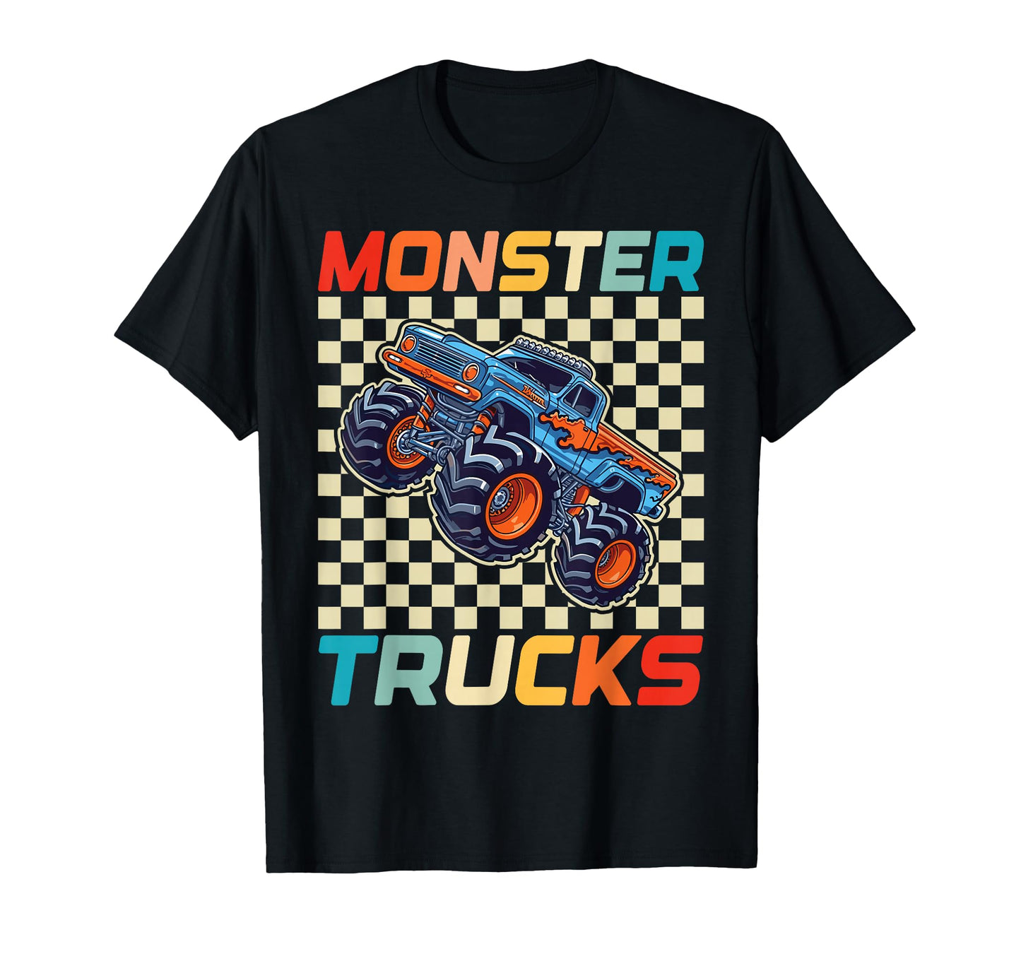 Monster Truck for Toddlers, Kids Monster Truck Retro Vintage T-Shirt