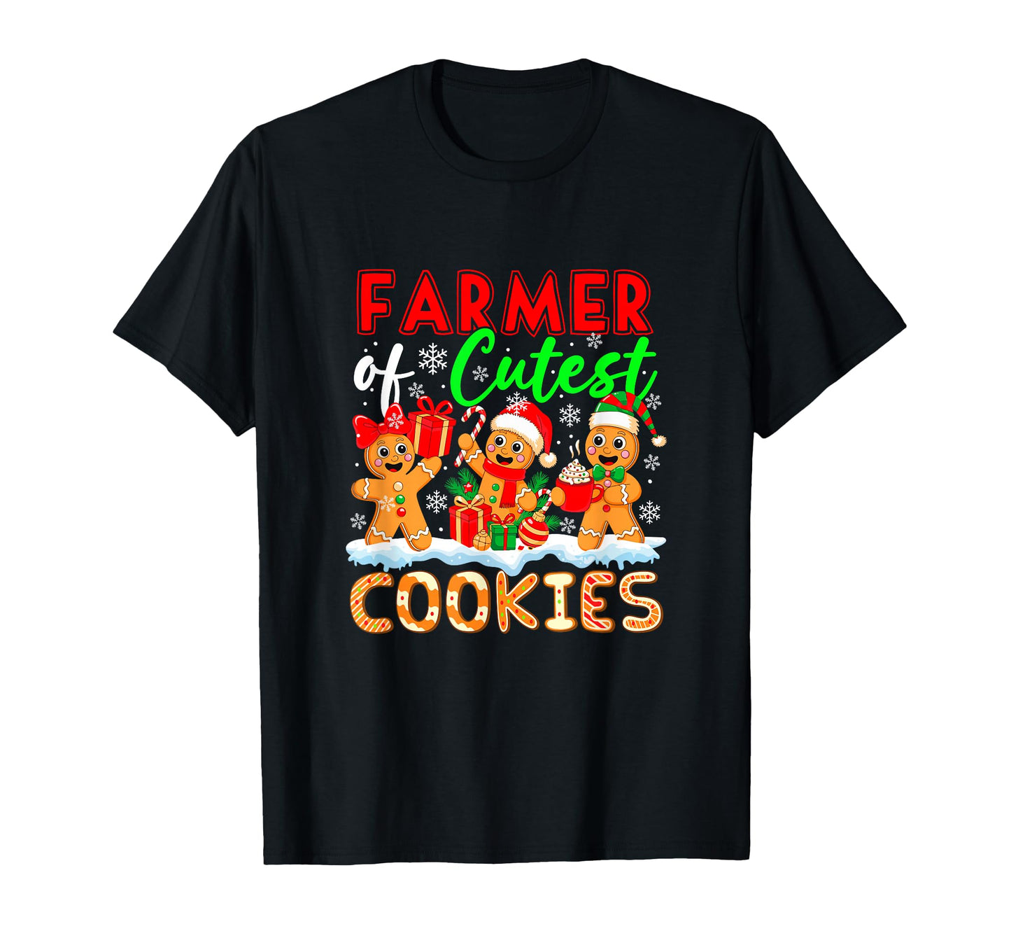 Farmer of Cutest Cookies Gingerbreads Christmas Job Team T-Shirt