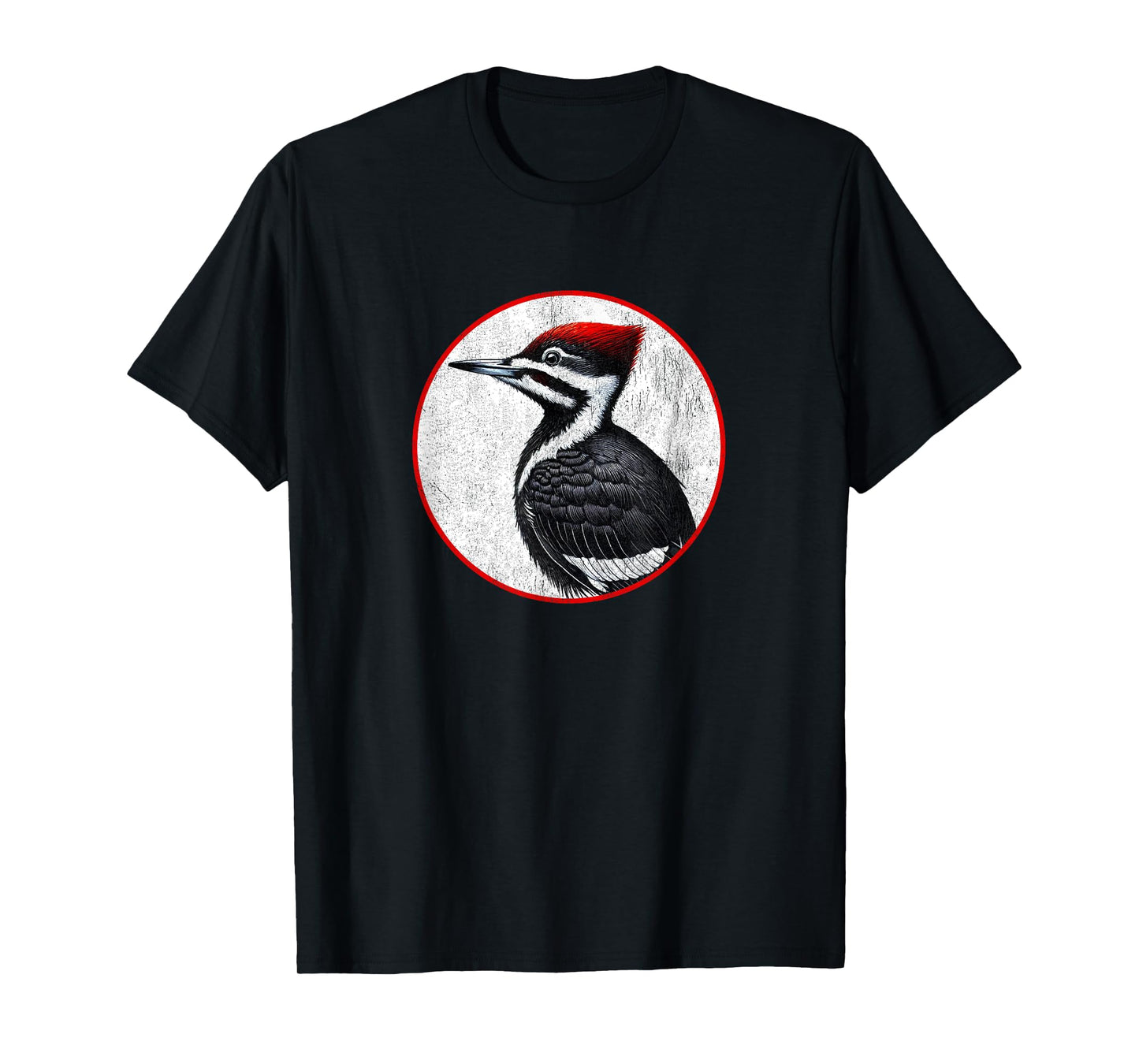 Colorful Retro Pileated Woodpecker Bird Design T-Shirt