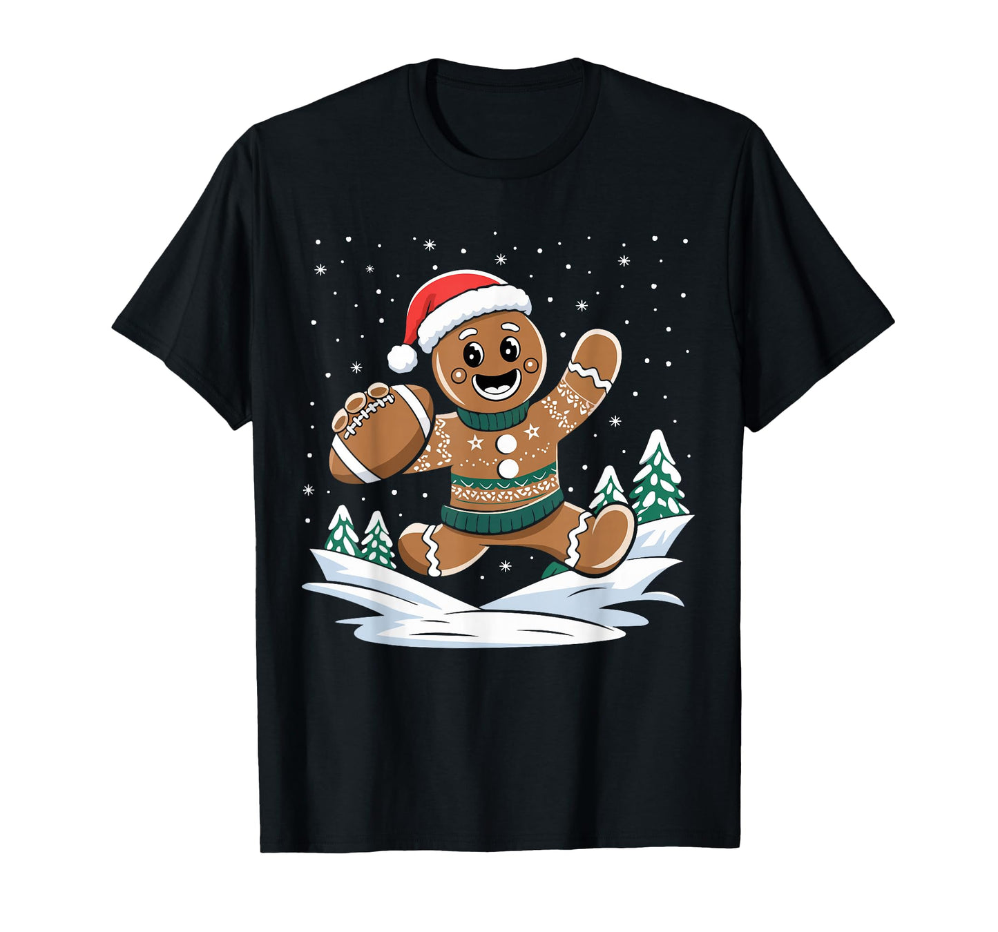 Gingerbread Man Football Ugly Christmas Pajamas Costume T-Shirt