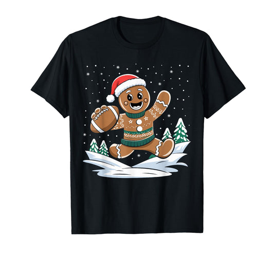Gingerbread Man Football Ugly Christmas Pajamas Costume T-Shirt