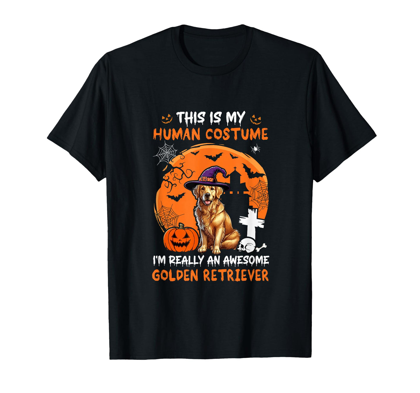 Human Costume Proud Awesome Golden Retriever Halloween Owner T-Shirt