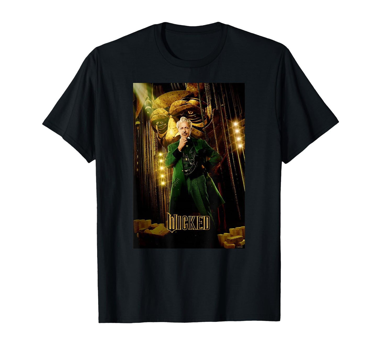 Wicked Unisex-Adult T-Shirt - Wicked Wizard Poster - Black - Small - Short Sleeve - Movie Character T-Shirt