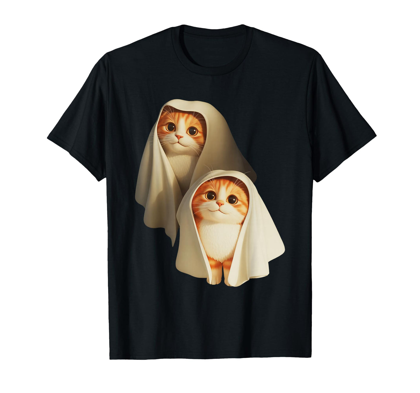 Ghost Cat Meme Funny Halloween Costume for Men Women Kids T-Shirt