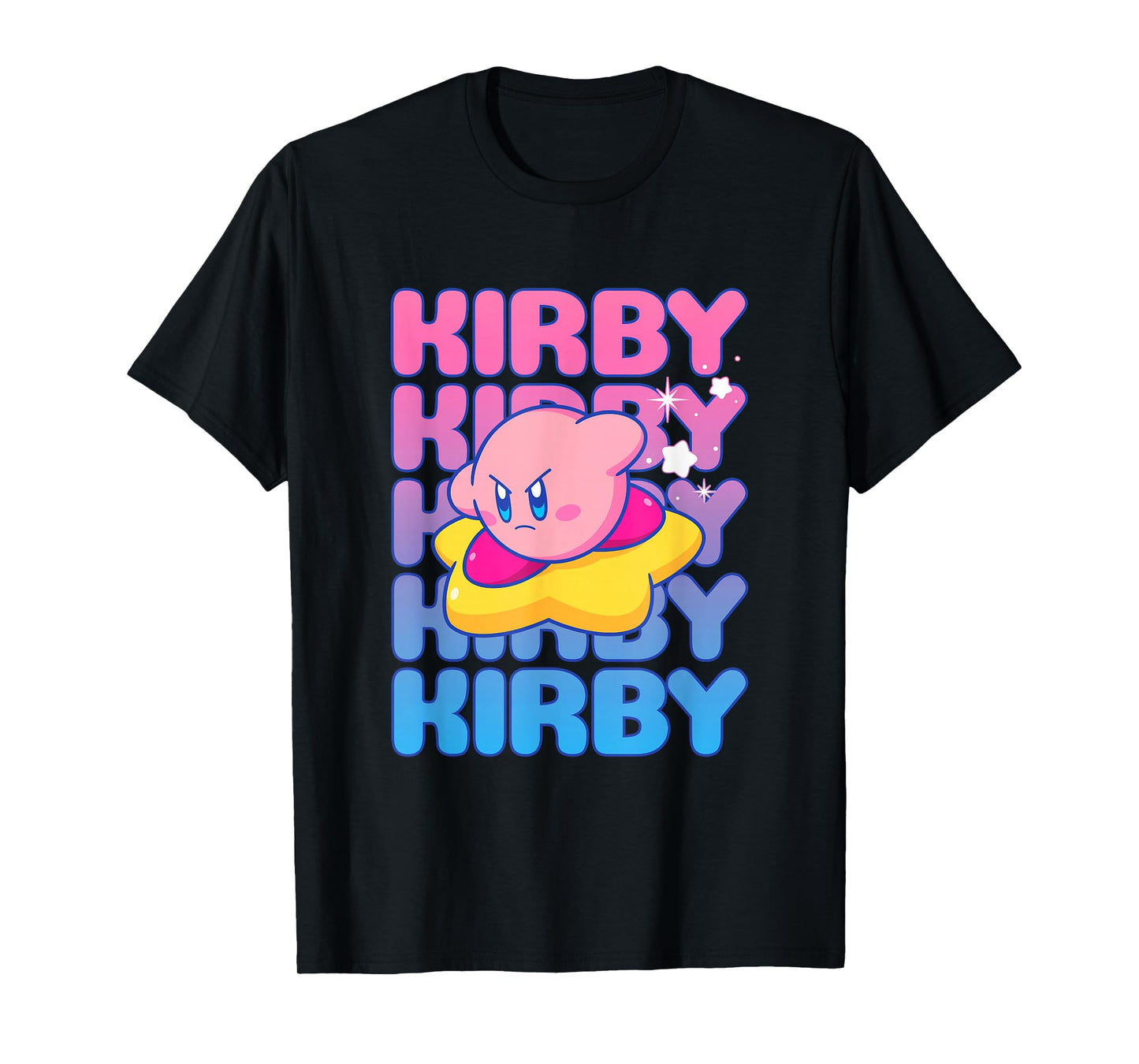 Kirby Nintendo Big Bubble Text Stack T-Shirt