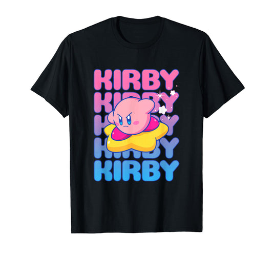 Kirby Nintendo Big Bubble Text Stack T-Shirt
