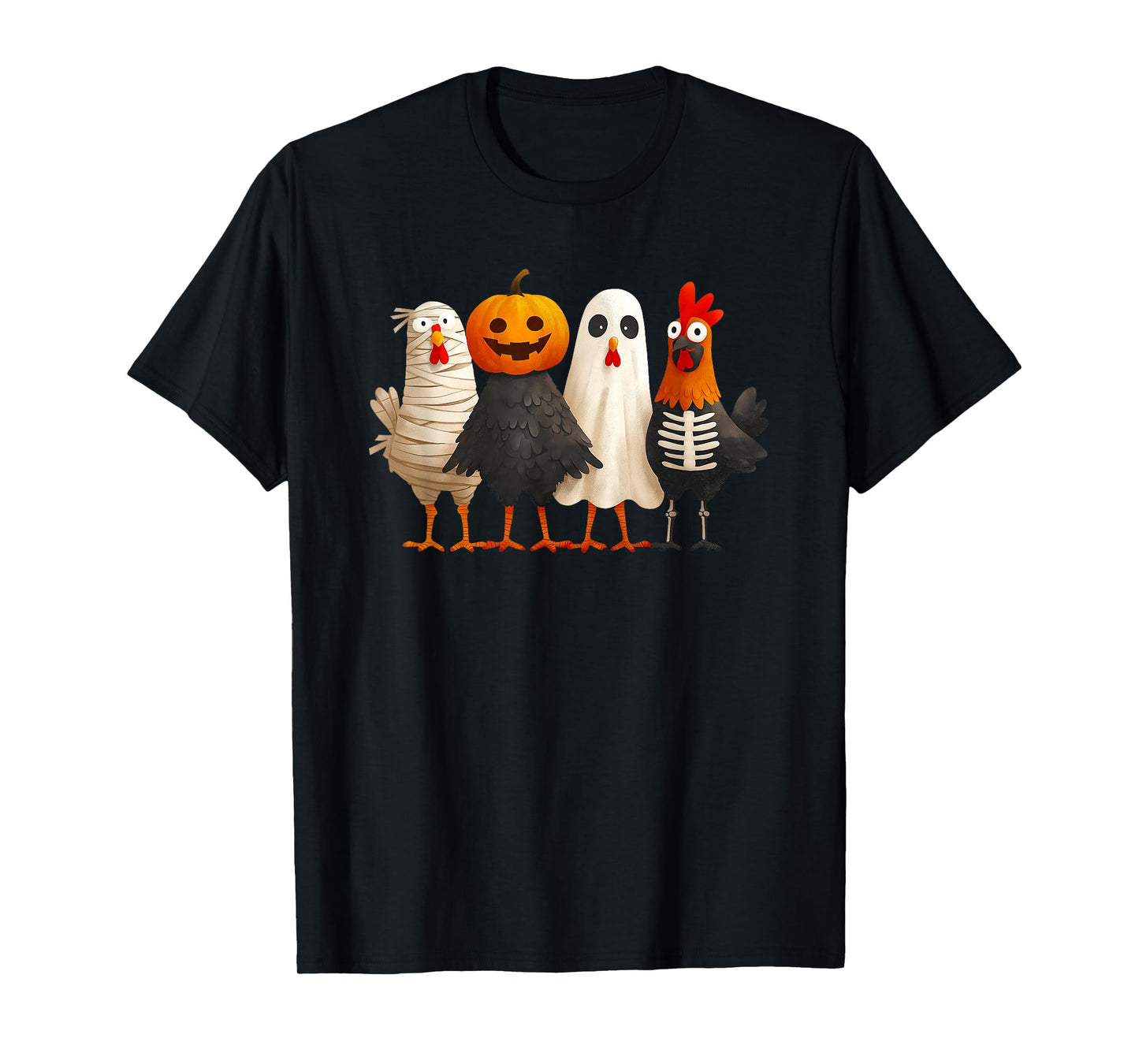 Chicken Mummy Pumpkin Ghost Halloween Costume T-Shirt