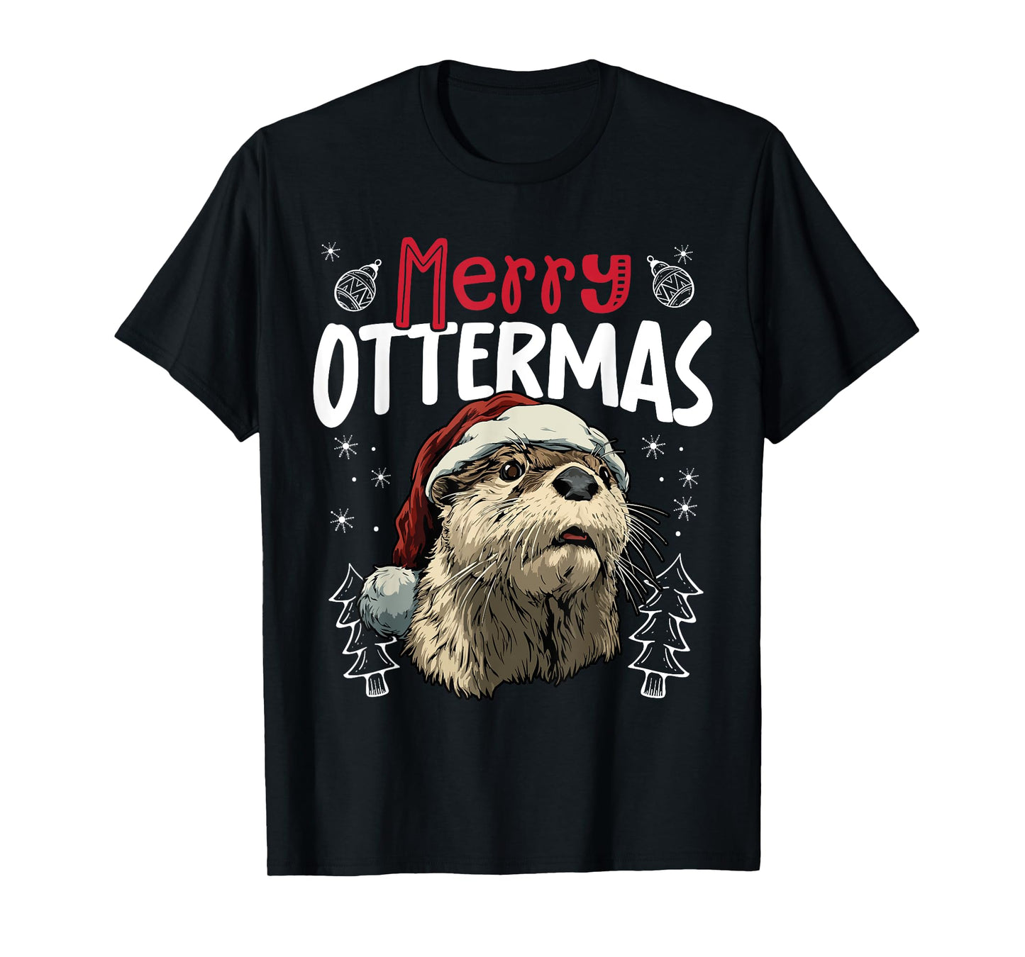 Merry Ottermas Funny Christmas Otter T-Shirt