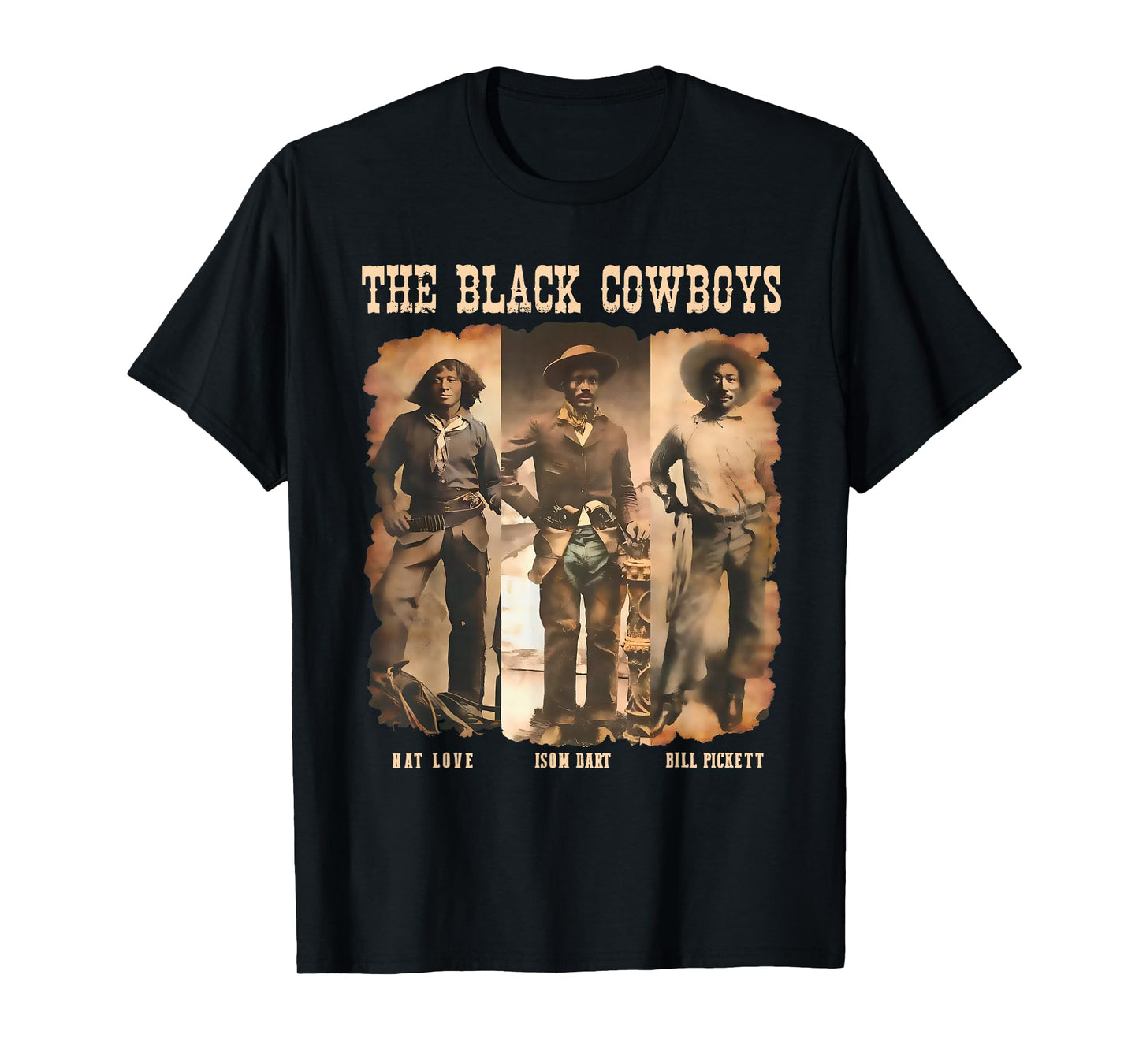 Black Cowboy Western Rodeo Melanin Black History Texas Men T-Shirt