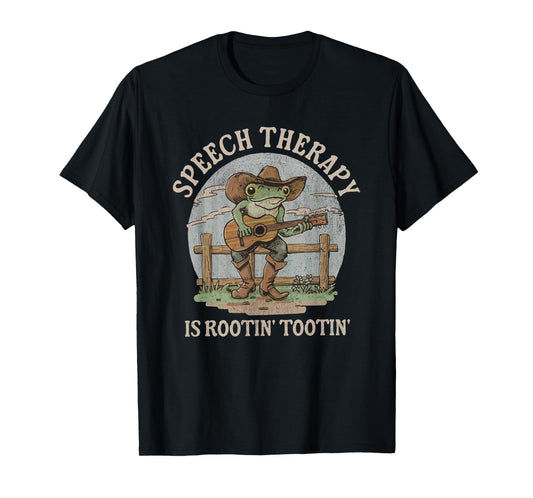 Speech Therapy Is Rootin Tootin Cute Western Frog SLP T-Shirt