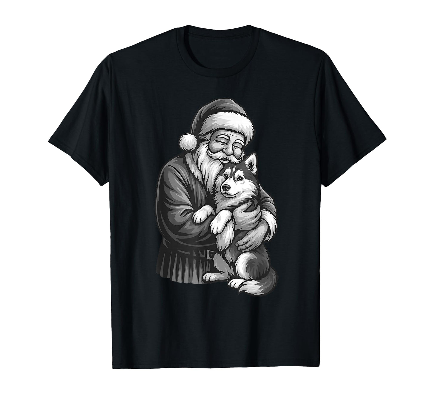 Husky Santa Claus Christmas Dog Lover T-Shirt