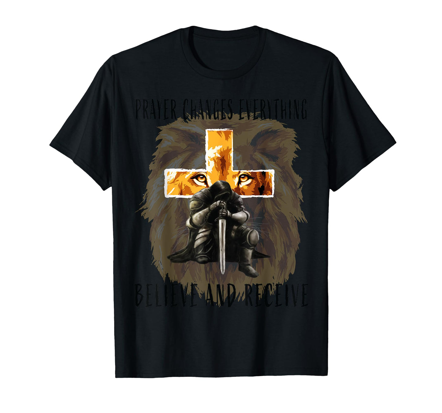 Christian T Shirts Men Prayer Warrior Religious Quotes Faith T-Shirt