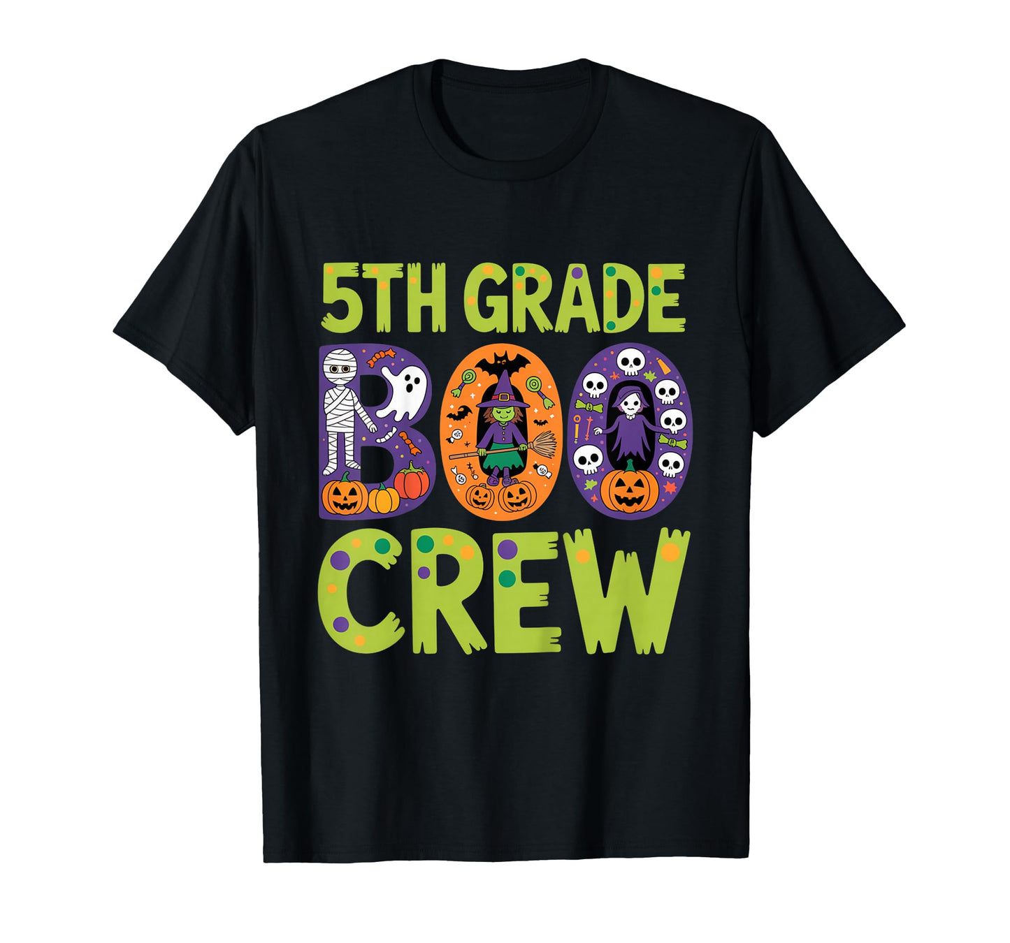 5th Grade Boo Crew Halloween Outfit for Students Spooky T-Shirt