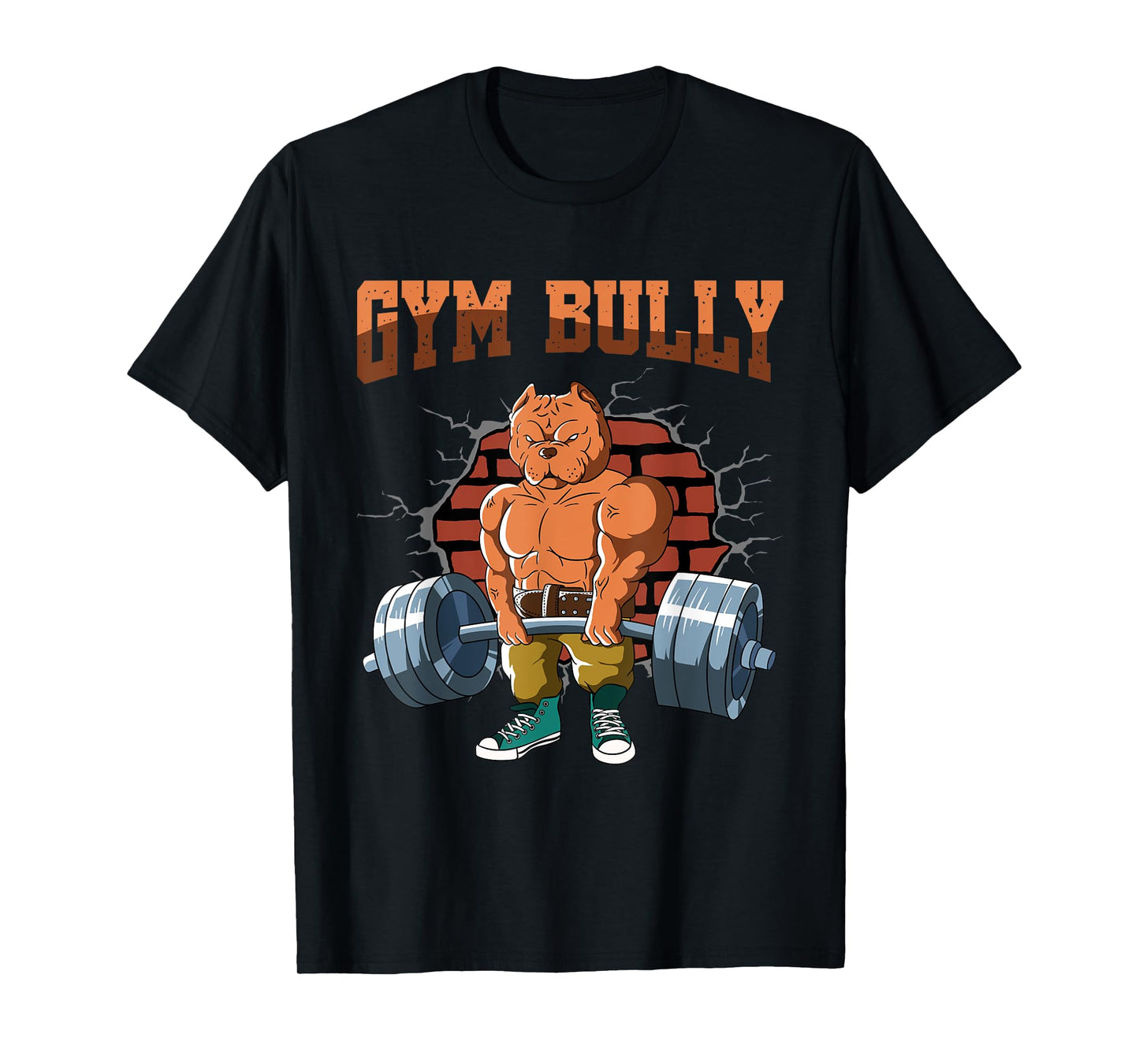Fitness Dog GYM BULLY Deadlift Workout Training T-Shirt