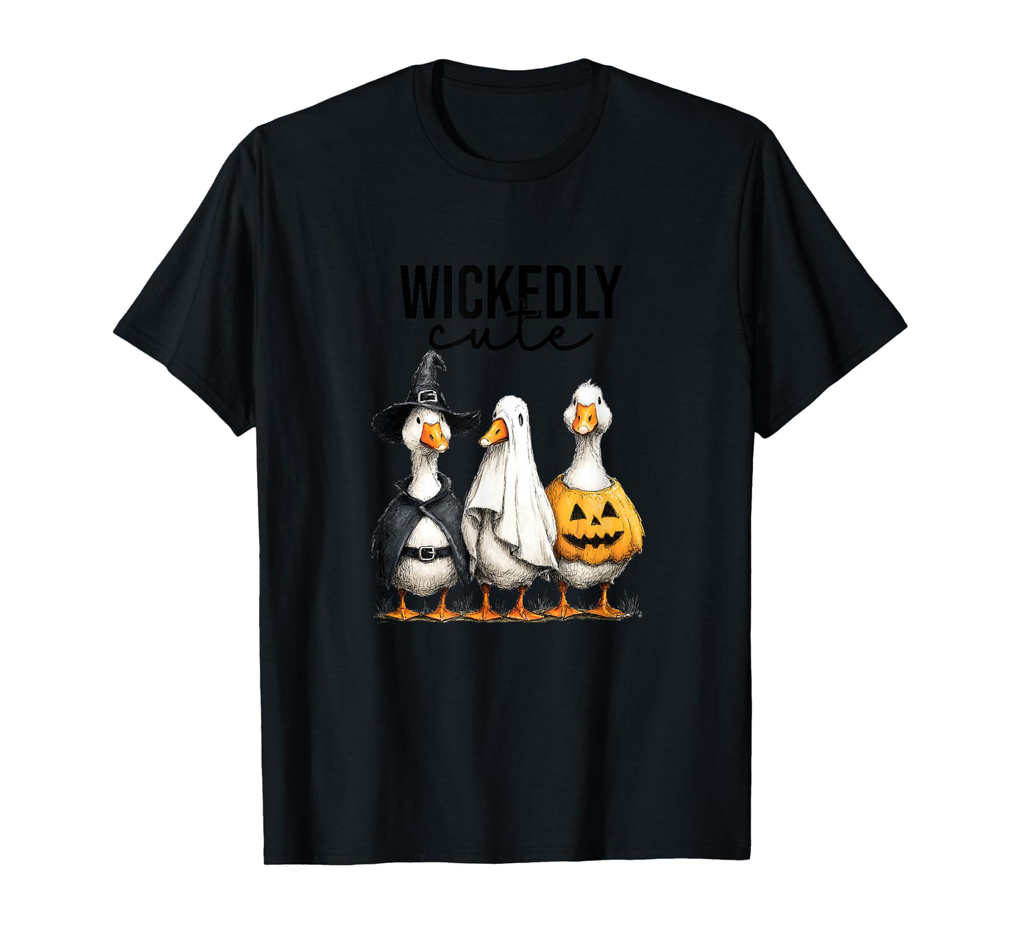 Funny Halloween Goose, Witch Ghost Cute Pet Costume T-Shirt