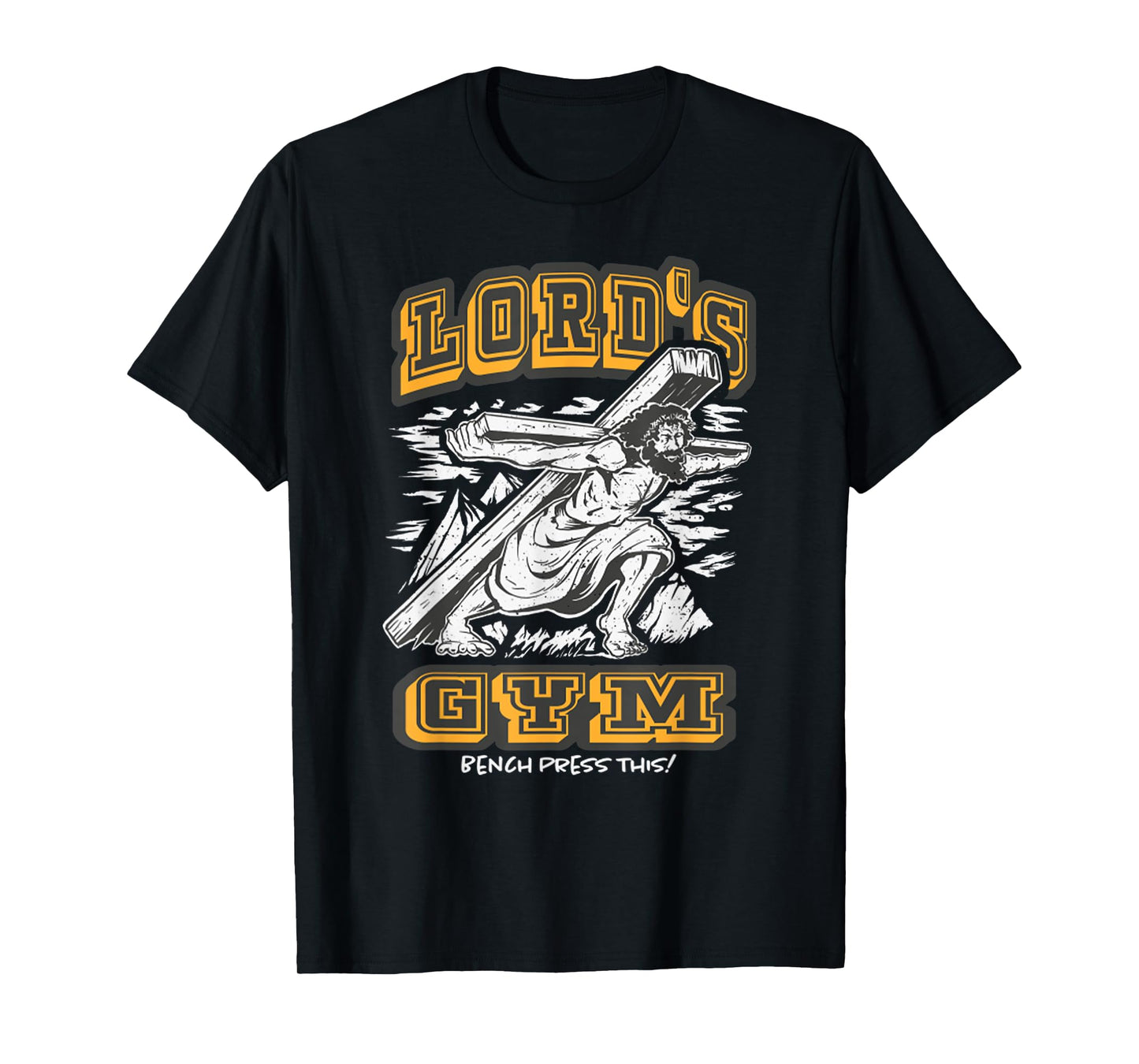 Vintage Jesus Lord's Gym Bench Press This! Motivational T-Shirt