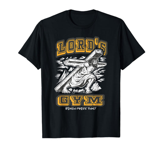 Vintage Jesus Lord's Gym Bench Press This! Motivational T-Shirt