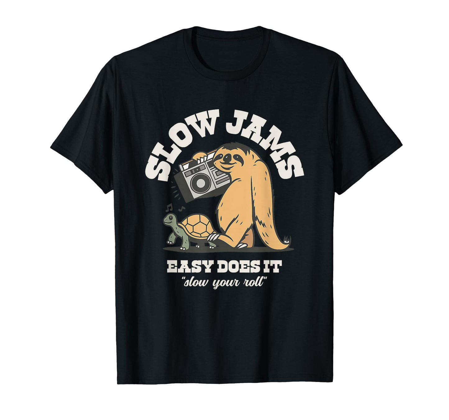 Slow Jams Funny Sloth Turtle Retro T-Shirt
