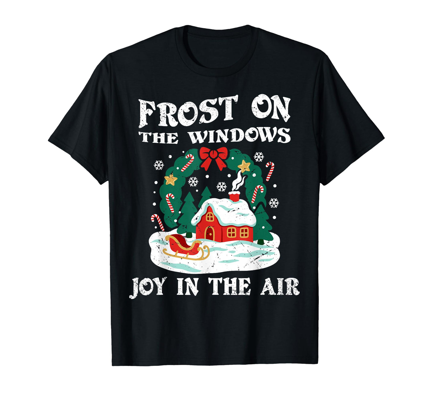 Frost On The Windows Christmas Santa Xmas Family Celebration T-Shirt