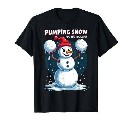 Funny Workout Snowman Christmas Holiday Gym Lifting Snow T-Shirt