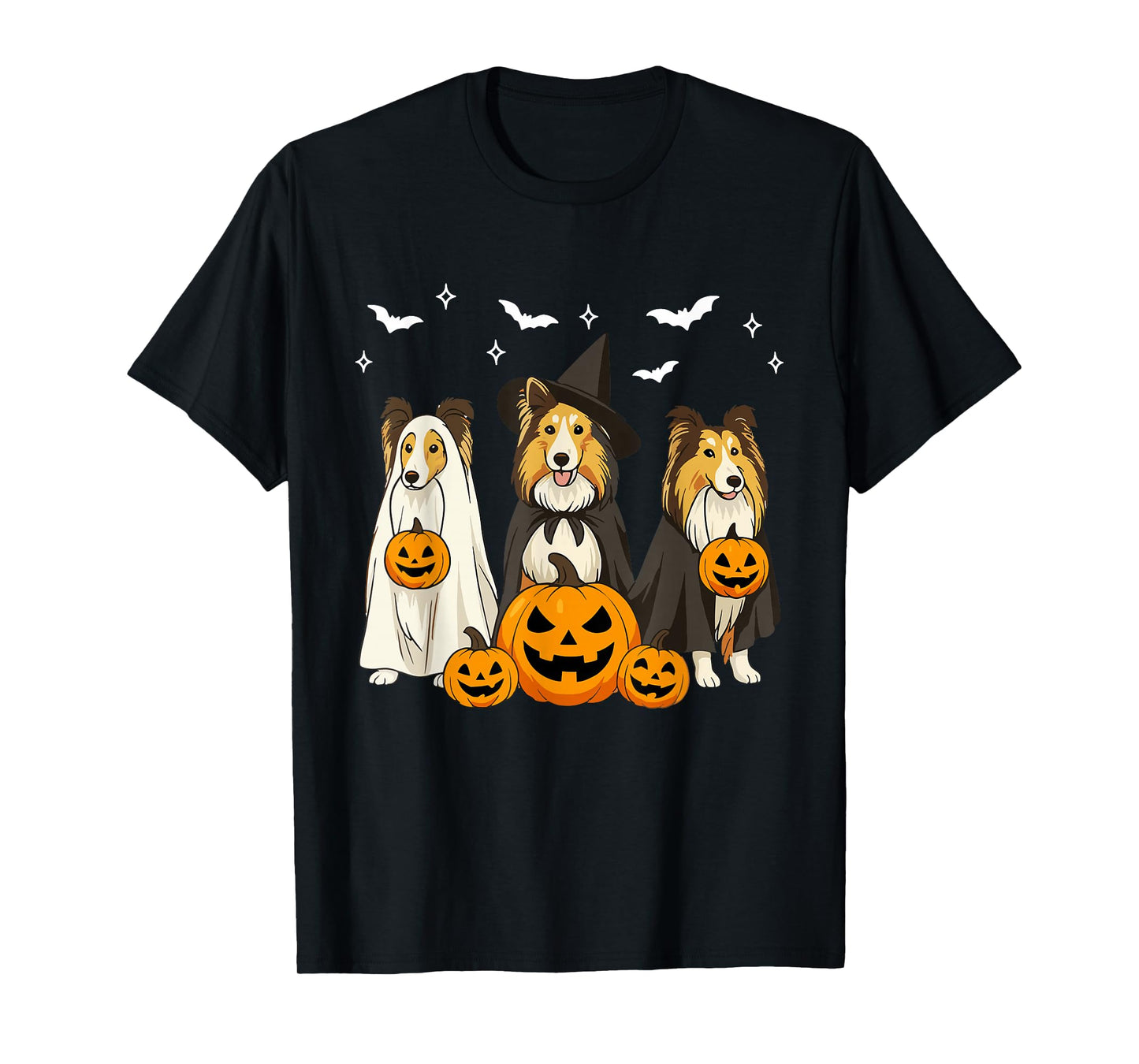 Witch Collie Halloween Ghost Collie Dog Mom Ghost Dog Lover T-Shirt