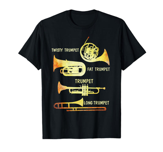 Vintage Types of Trumpet Player T-Shirt, Marching Jazz Band T-Shirt