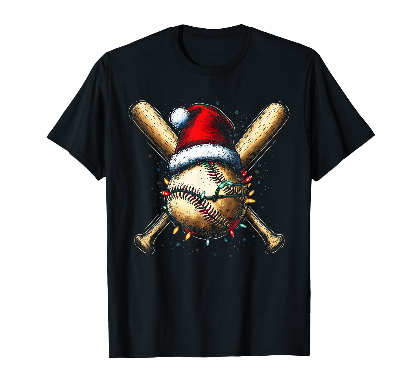 Christmas Baseball Pajama Xmas Santa For Men Boys Girls Kids T-Shirt