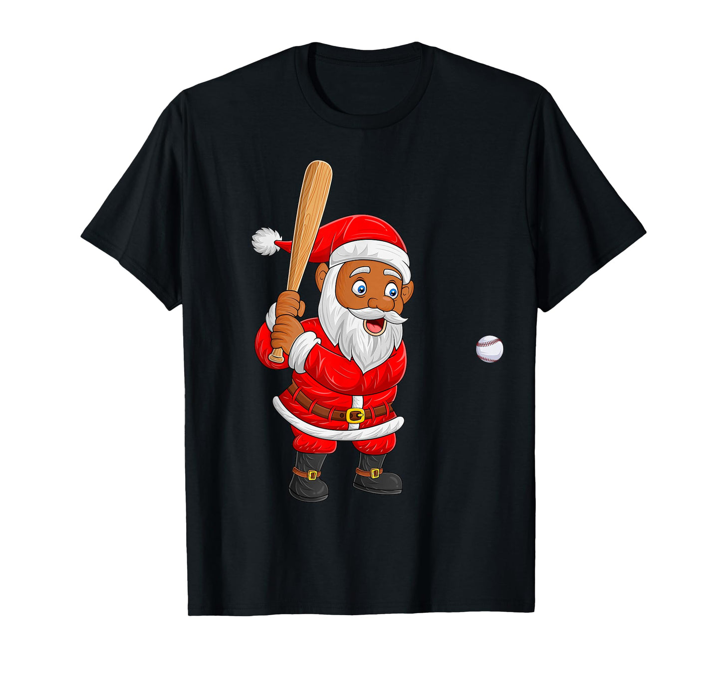Funny Baseball Player Santa Christmas Pajamas Xmas Boys Kids T-Shirt